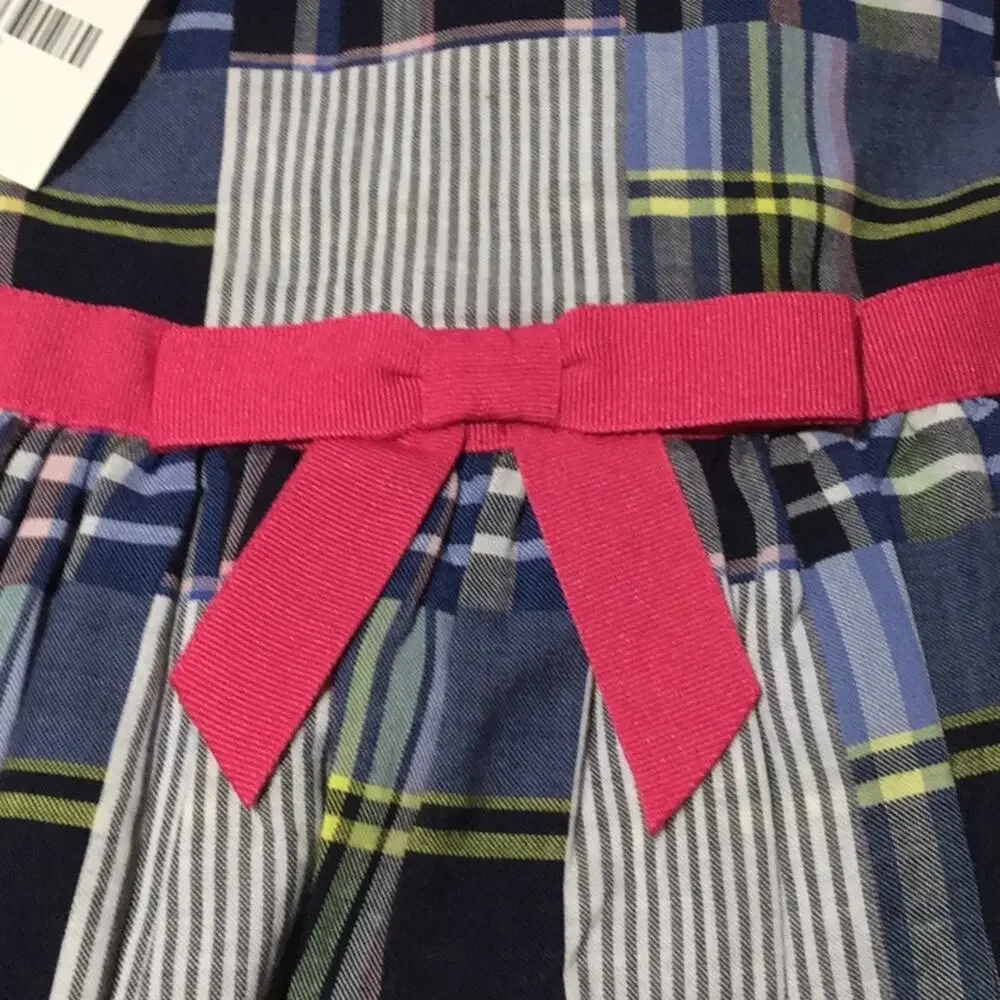Gymboree madras plaid ruffled sleeve 2T dress NWT